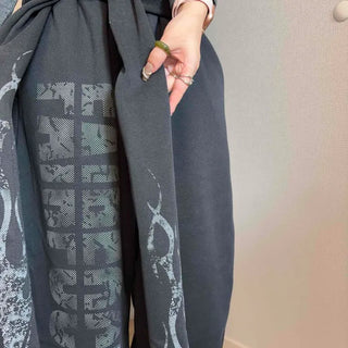 Side Lettering Elastic Waist Loose Fit Jogger Pants