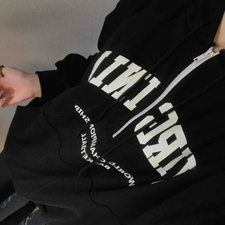 University Lettering Oversized Fleece-Lined Hoodie