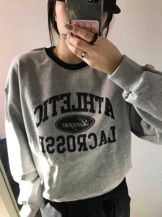 Vintage Athletic Lettering Loose Fit Sweatshirt