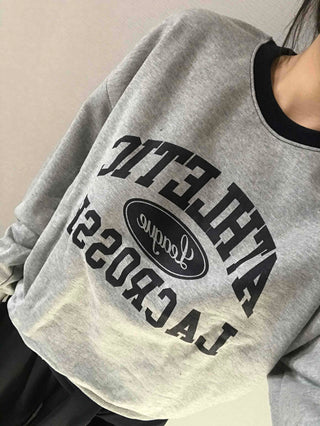 Vintage Athletic Lettering Loose Fit Sweatshirt