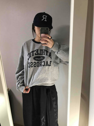 Vintage Athletic Lettering Loose Fit Sweatshirt