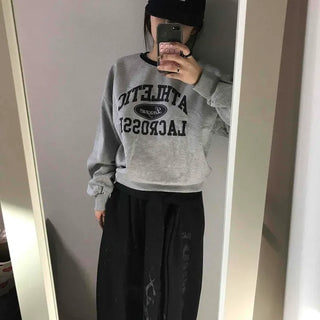 Vintage Athletic Lettering Loose Fit Sweatshirt