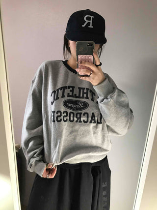 Vintage Athletic Lettering Loose Fit Sweatshirt