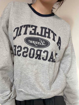 Vintage Athletic Lettering Loose Fit Sweatshirt