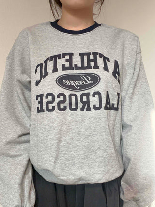 Vintage Athletic Lettering Loose Fit Sweatshirt