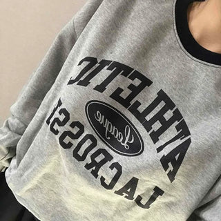 Vintage Athletic Lettering Loose Fit Sweatshirt