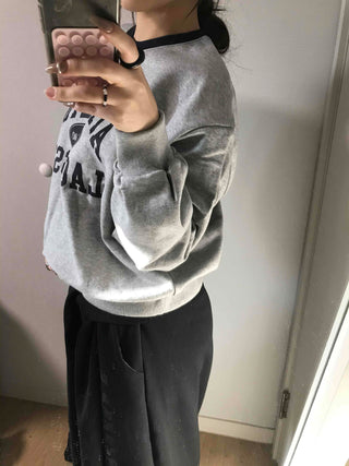 Vintage Athletic Lettering Loose Fit Sweatshirt