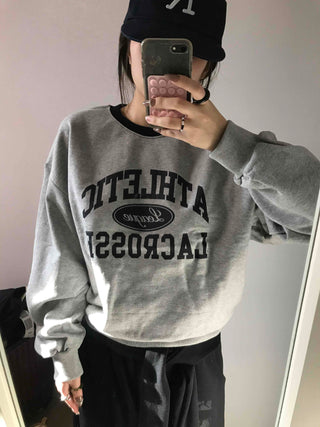 Vintage Athletic Lettering Loose Fit Sweatshirt