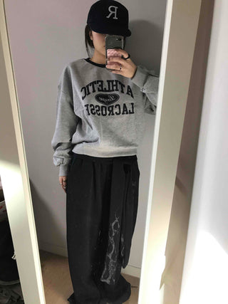 Vintage Athletic Lettering Loose Fit Sweatshirt