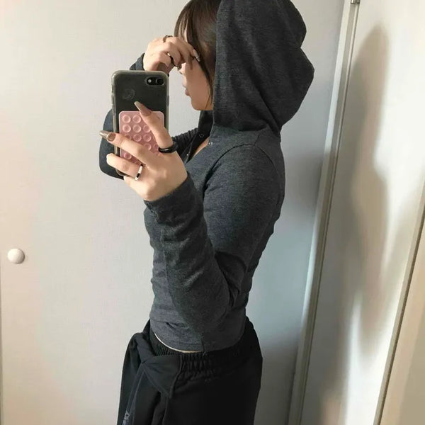 Chic Cooling Zipper Pocket Tapered Hoodie