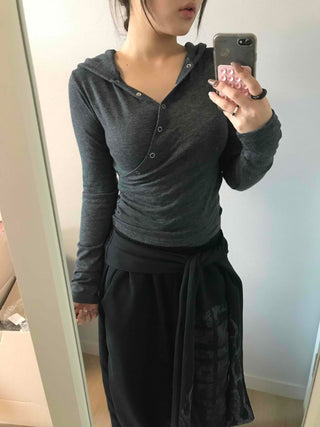 Chic Cooling Zipper Pocket Tapered Hoodie