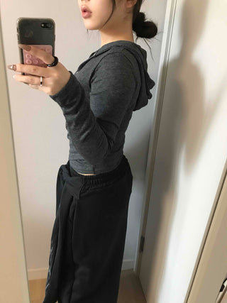 Chic Cooling Zipper Pocket Tapered Hoodie