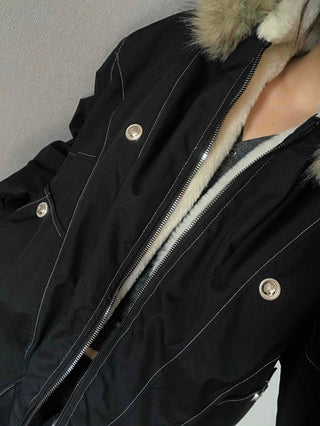 Heavy Heather Long Balloon Fit Fur Padded Jacket