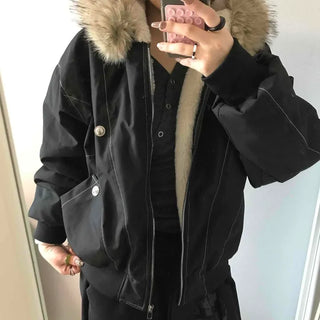 Heavy Heather Long Balloon Fit Fur Padded Jacket