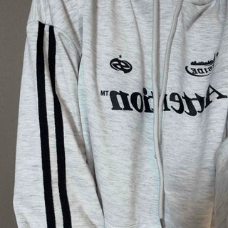 American Stripe Color Block Loose Fit Hoodie