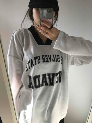 Sporty Lettering V-Neck Hooded Mini Dress