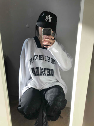 Sporty Lettering V-Neck Hooded Mini Dress
