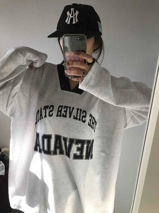 Sporty Lettering V-Neck Hooded Mini Dress