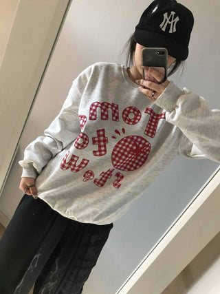 Vintage American Embroidered Patch Loose Fit Sweatshirt