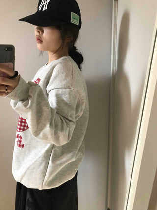 Vintage American Embroidered Patch Loose Fit Sweatshirt
