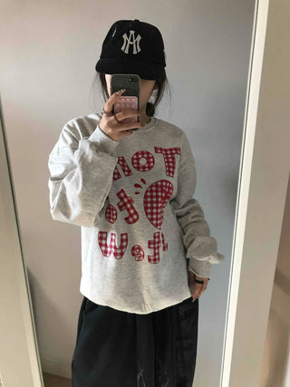 Vintage American Embroidered Patch Loose Fit Sweatshirt