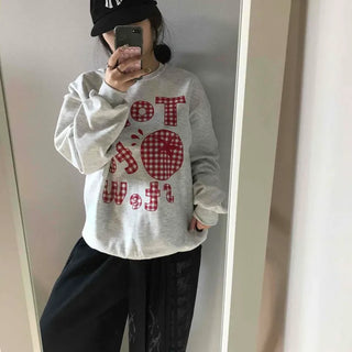 Vintage American Embroidered Patch Loose Fit Sweatshirt