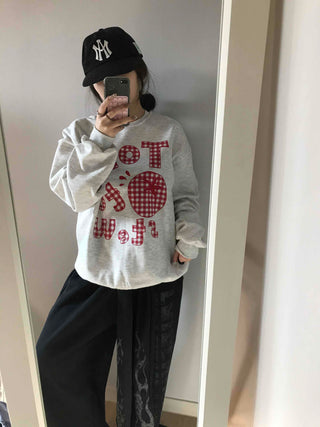 Vintage American Embroidered Patch Loose Fit Sweatshirt