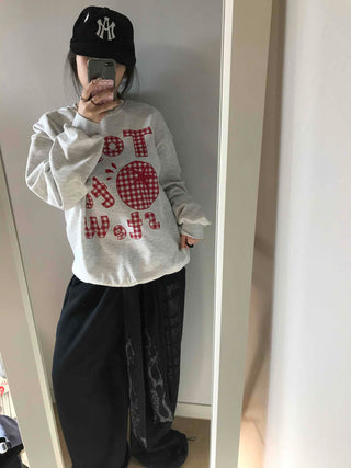 Vintage American Embroidered Patch Loose Fit Sweatshirt