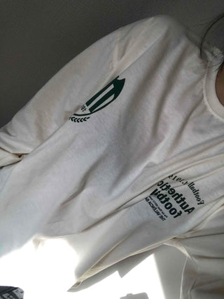 Sporty Lettering Contrast Line Oversized Long Sleeve Tee