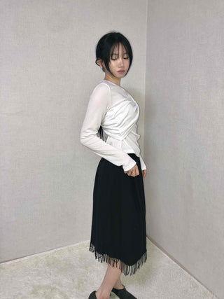 Asymmetrical Twist Shoulder Cutout Long Sleeve T-shirt