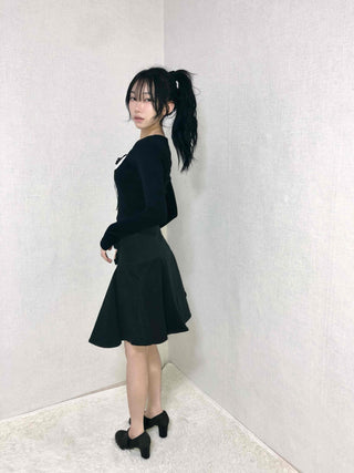 Lace-up Pleated Layered Asymmetrical Midi Skirt