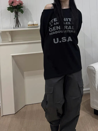Kuna USA Lettering Oversized Sweatshirt