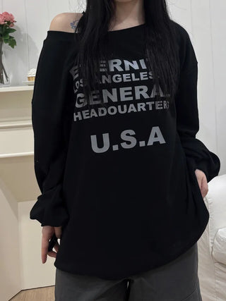 Kuna USA Lettering Oversized Sweatshirt