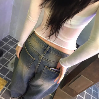 Pino Vintage Washed Damaged Wide Pants