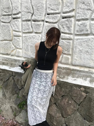 Femo Ribbed Sleeveless Top with Rounded Hem