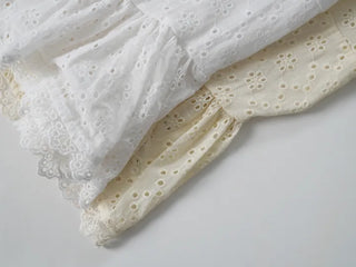 Doori Punching Lace Ribbon Sleeveless Top