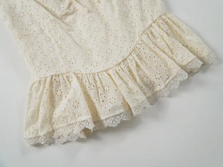 Doori Punching Lace Ribbon Sleeveless Top
