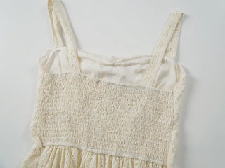 Doori Punching Lace Ribbon Sleeveless Top