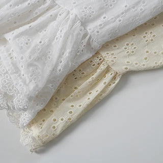 Doori Punching Lace Ribbon Sleeveless Top