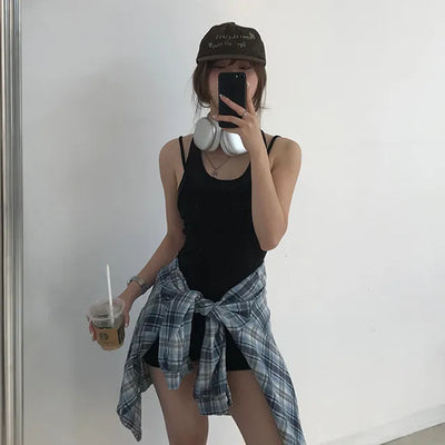Roa Backstring Black Bodysuit