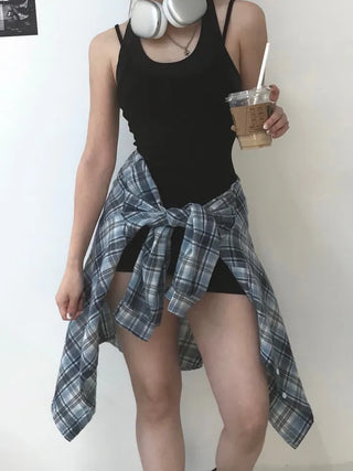 Roa Backstring Black Bodysuit