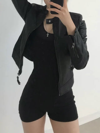 Roa Backstring Black Bodysuit