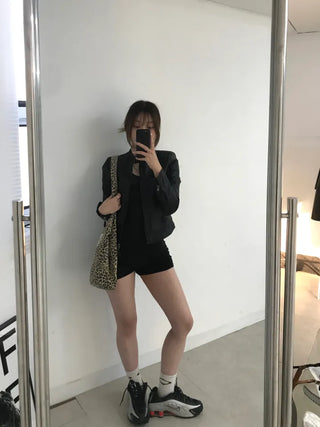 Roa Backstring Black Bodysuit