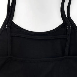 Roa Backstring Black Bodysuit