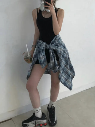 Roa Backstring Black Bodysuit