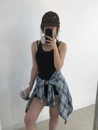 Roa Backstring Black Bodysuit