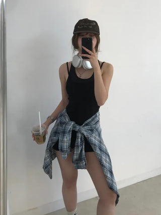 Roa Backstring Black Bodysuit