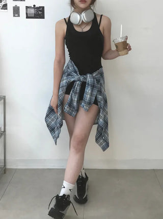 Roa Backstring Black Bodysuit