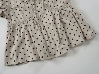 Venta Dot Short Sleeve Puff Blouse