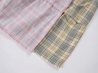 Pied Check Layered Mini Dress